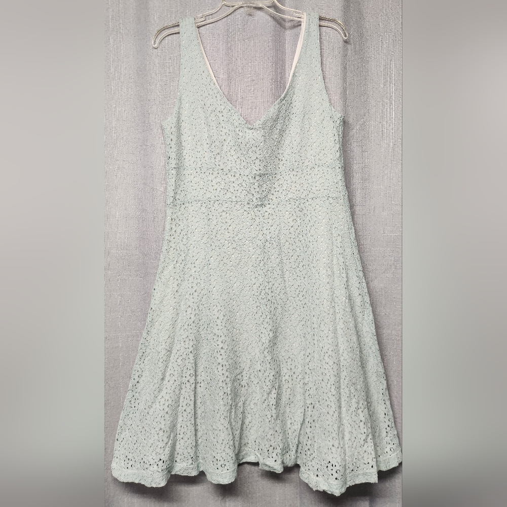 AXCESS - Elegant Lined Lace Dress in Light Pastel Blue - Womens Medium